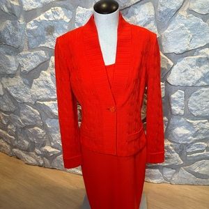 St John knit dress & jacket red